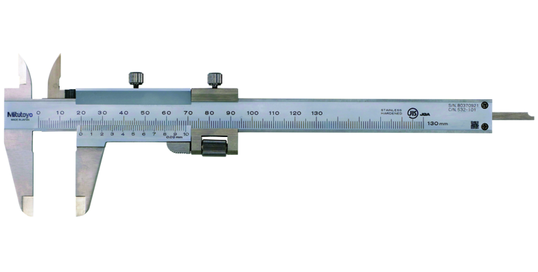 Mitutoyo Nóniuszos tolómérő finomállítóval, 0-130 mm, 0.02 mm (532-101) termék fő termékképe
