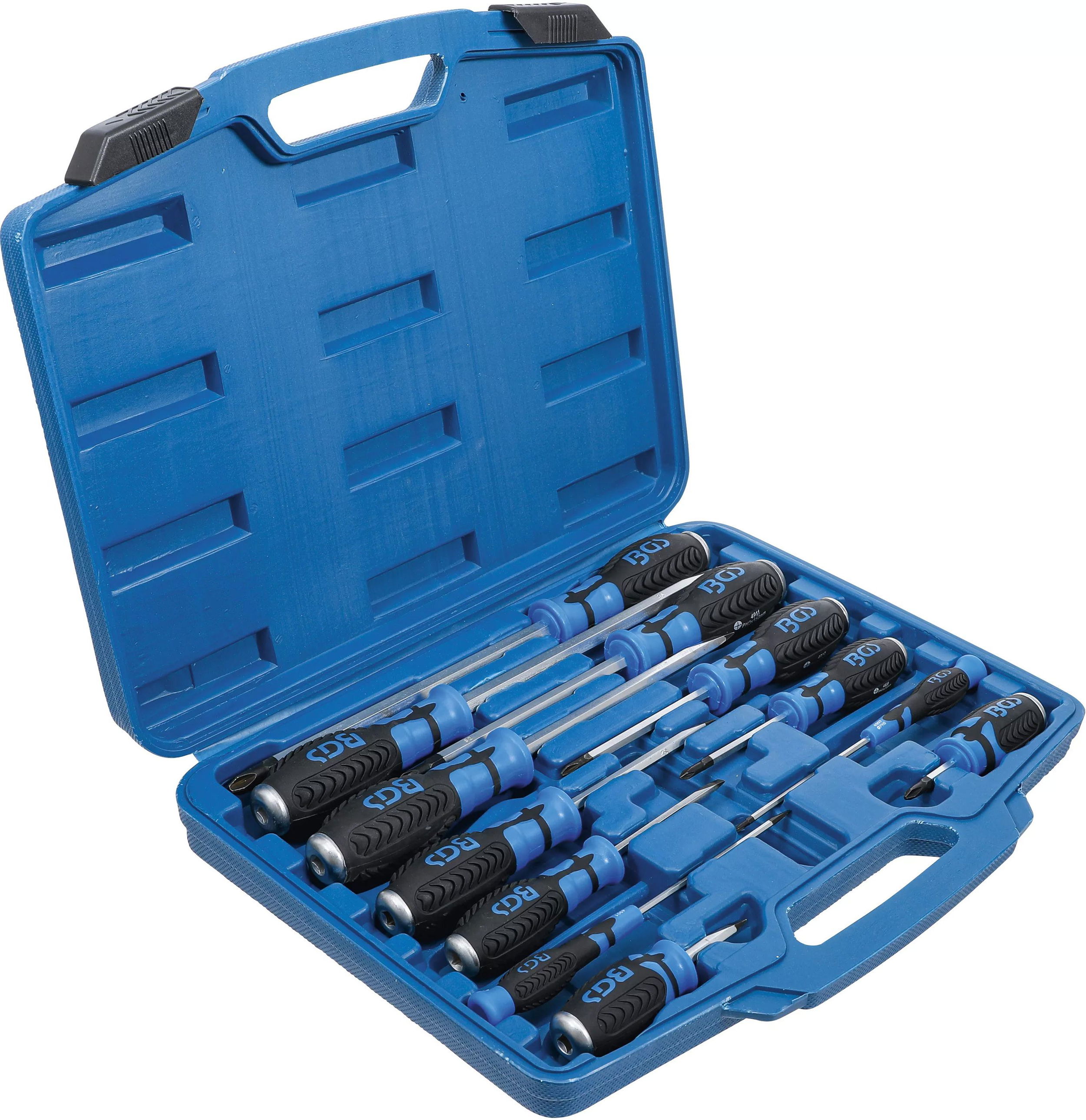 BGS Technic 9-7896 üthető csavarhúzó készlet 1/4" belső négyszög végződéssel (lapos, Phillips), 12 részes termék fő termékképe