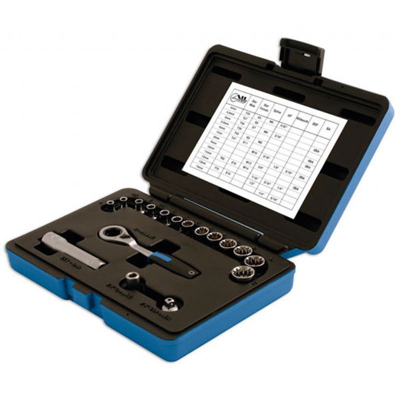 Laser Tools LAS-5012 1/4"-os 6 lapú dugókulcs készlet átmenő csavarokhoz, 17 részes termék fő termékképe